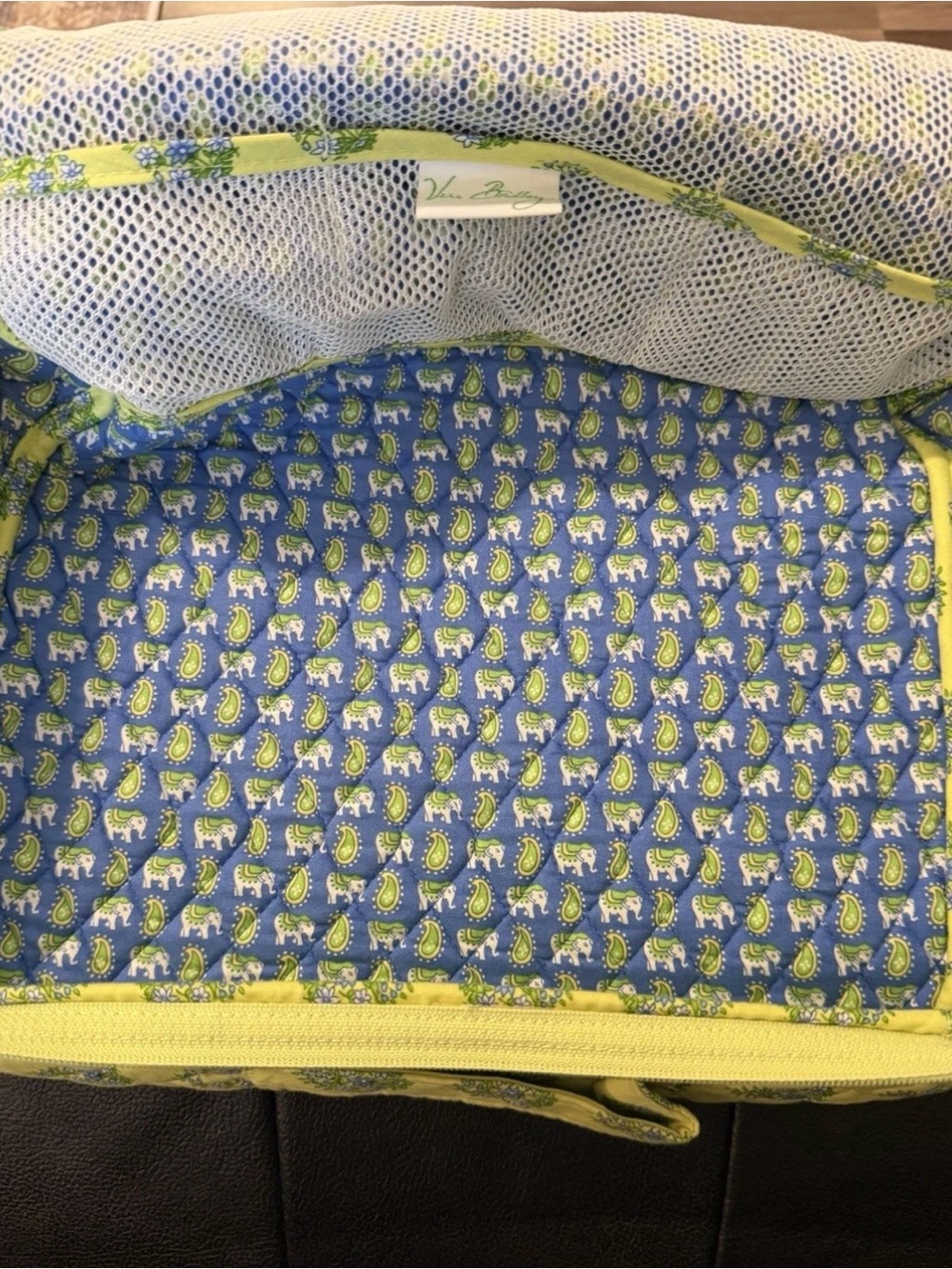 Vera Bradley Accessories Bag Quilted Lime Green Floral Travel Tote - Picture 3 of 7
